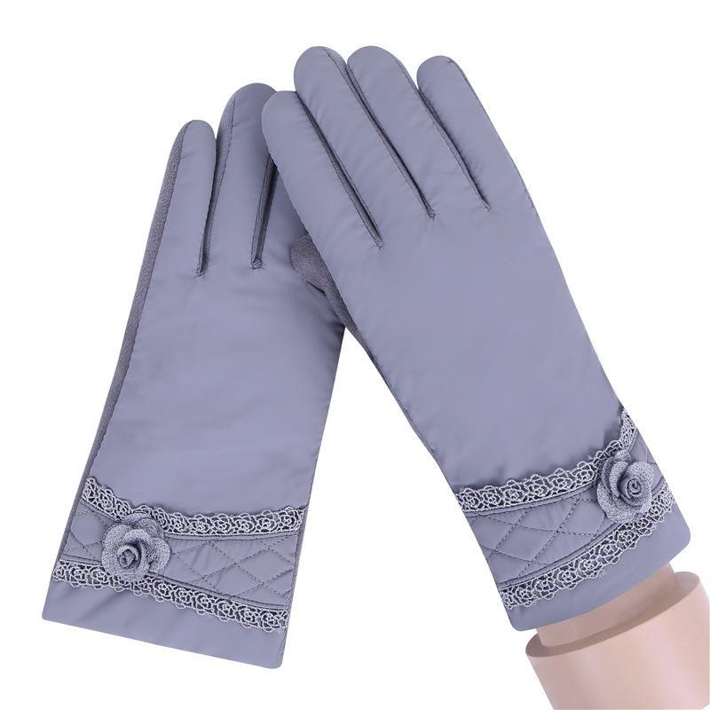 Pantalla táctil a prueba de viento sólida informal para mujer, guantes abrigados Unisex 027A, 027C, 027D, 027E: gray027d