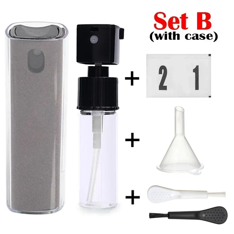 Mikrofaser-Bildschirmreiniger, Sprühflasche, Handy, Tablet, Laptop, Display, Bildschirmreinigung, Wischtuch, Drücken, Sprühflasche ohne Flüssigkeit: WHITE