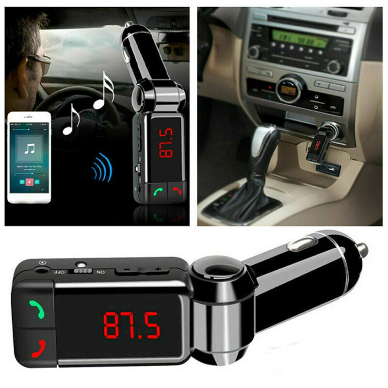 Bluetooth FM Transmitter Auto Kit - Dual USB Ladegerät - Kabelloser MP3 Player - Universelle Telefonkompatibilität