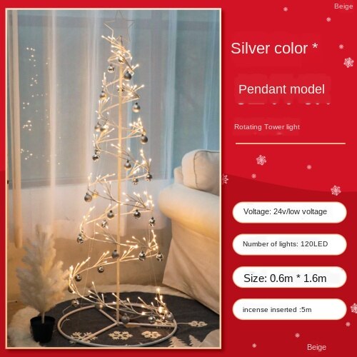 Kerst Decoratie Ins Nordic Kerstboom Woninginrichting Kerst Verlichting Scene Layout Led Licht Boom Meubels: 1.6 Silver Pendant