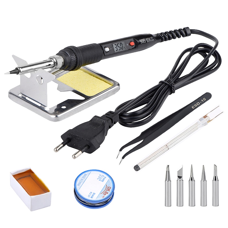 WMORE 80W Electric Soldering iron 110V 220V temperature adjustable LCD Welding solder iron kit home repair soldering iron tools