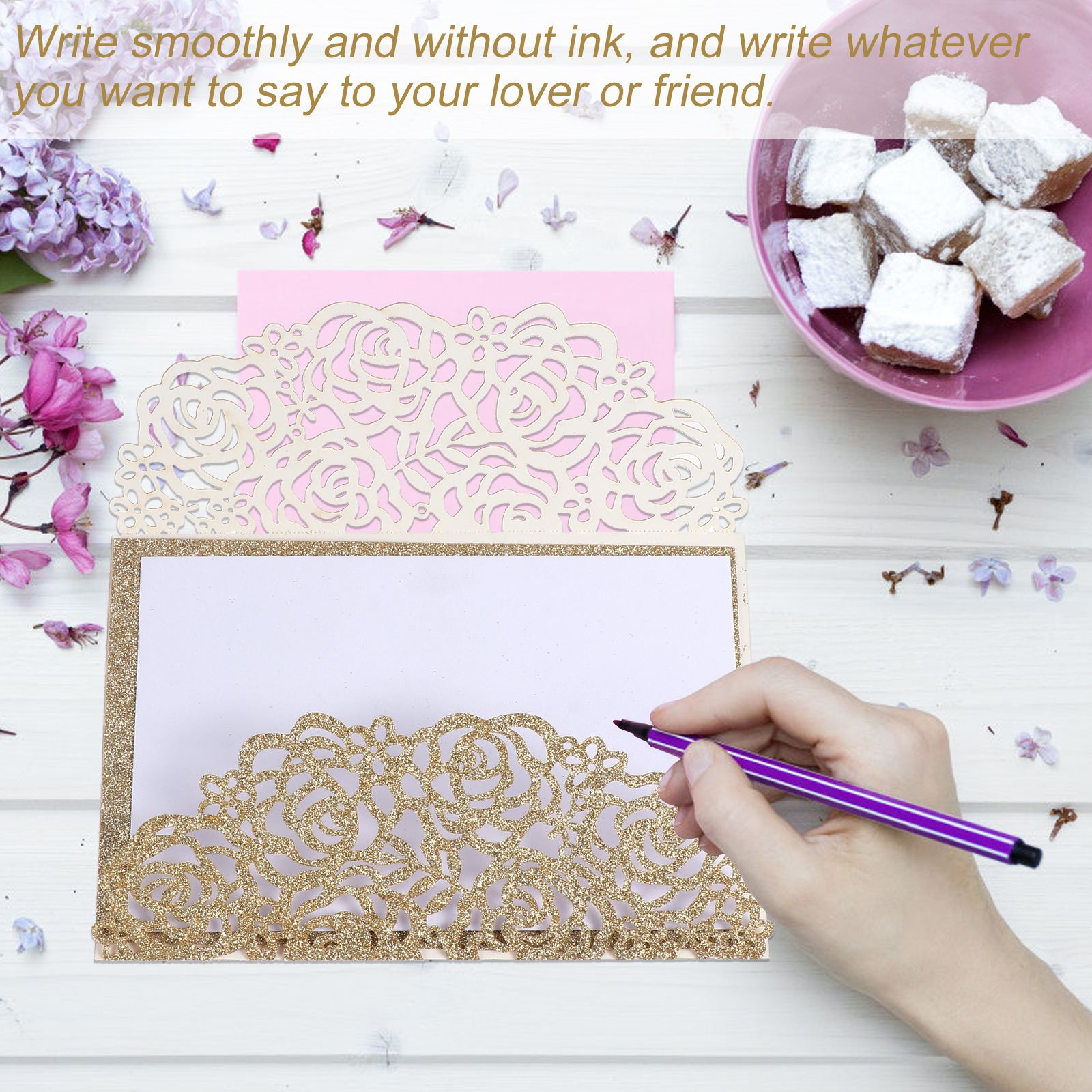 5 Set Wedding Invitations Envelop Lovely Paper Invitations Cards Post Card For Birthday Christmas Day Party Decoration