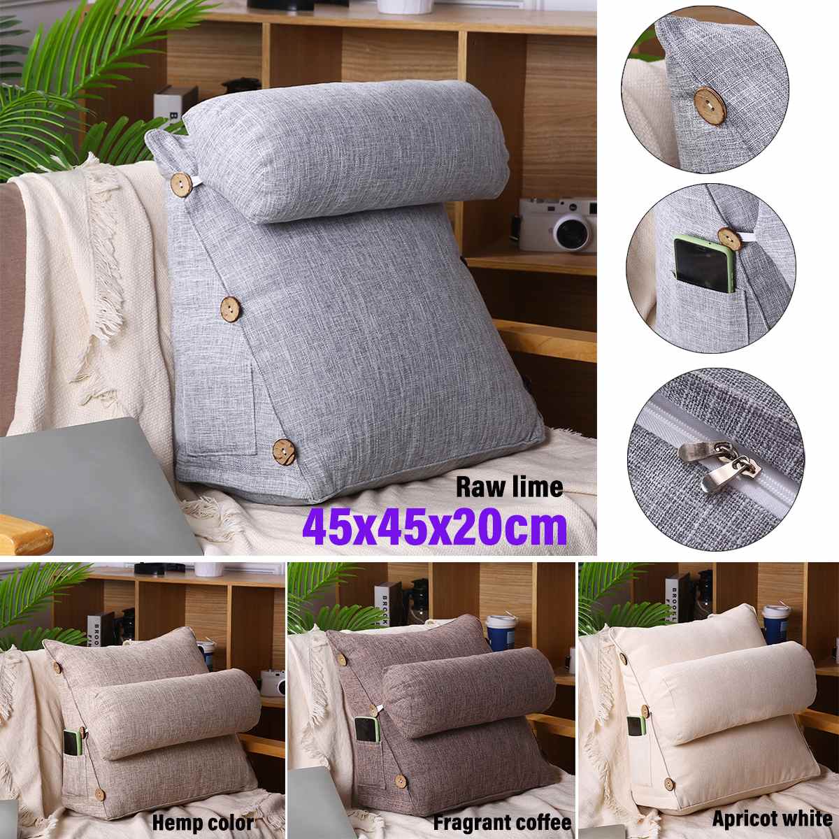 45cm stereo sovesofa trekantet ryglæn pude talje pude vaskbar sofa hvile husholdning soveværelse sengetøj