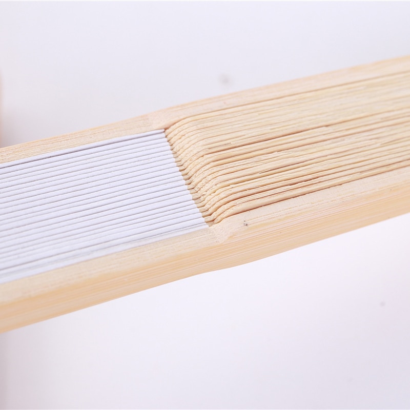 Træ papir vifte foldning 50 stk/parti hvidt folde papir hånd vifte bryllupsfest favoriserer 21cm( hvide) ensfarvet