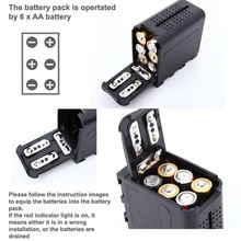 Batterij Case Pack BB-6 6 stuks Aa-batterijen Power Werken als NP-F970 Voor LED Video Light Panelen Voor Monitor YN300 II DV-160V