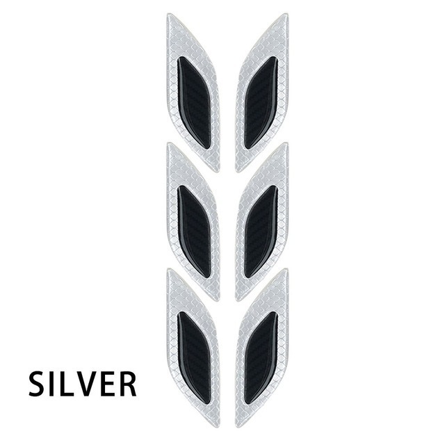 6 pcs/12 pcs Auto Reflecterende Stickers Anti-Kras Veiligheidswaarschuwing Sticker voor Vrachtwagen Auto Motor Exterieur decoratieve Accessoires: Paars