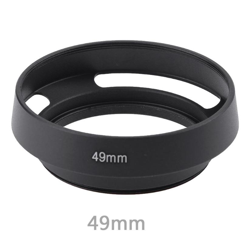 49 Mm 55 Mm 58 Mm 57 Mm Black Metal Vented Gebogen Zonnekap Dslr Camera Mount Voor Leica Canon nikon Lens Adapter