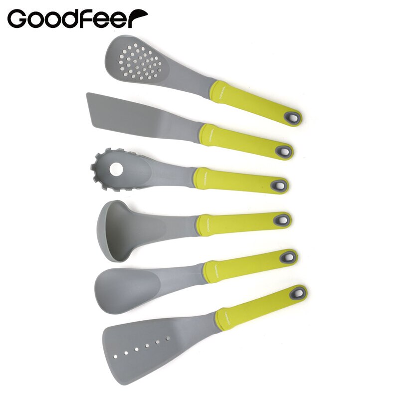 Redskapsredskap i nylon med långskaftsspad, soppsalladssked, slev, spaghettiserver, slitsad kokkärl goodfeer