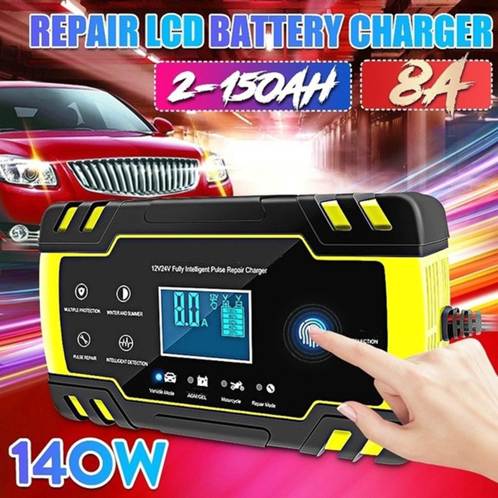 Multi-Functional LCD Battery Charger Intelligent Emergency Charger Car Motorcycle Starting Device Power Bank Jump Starte