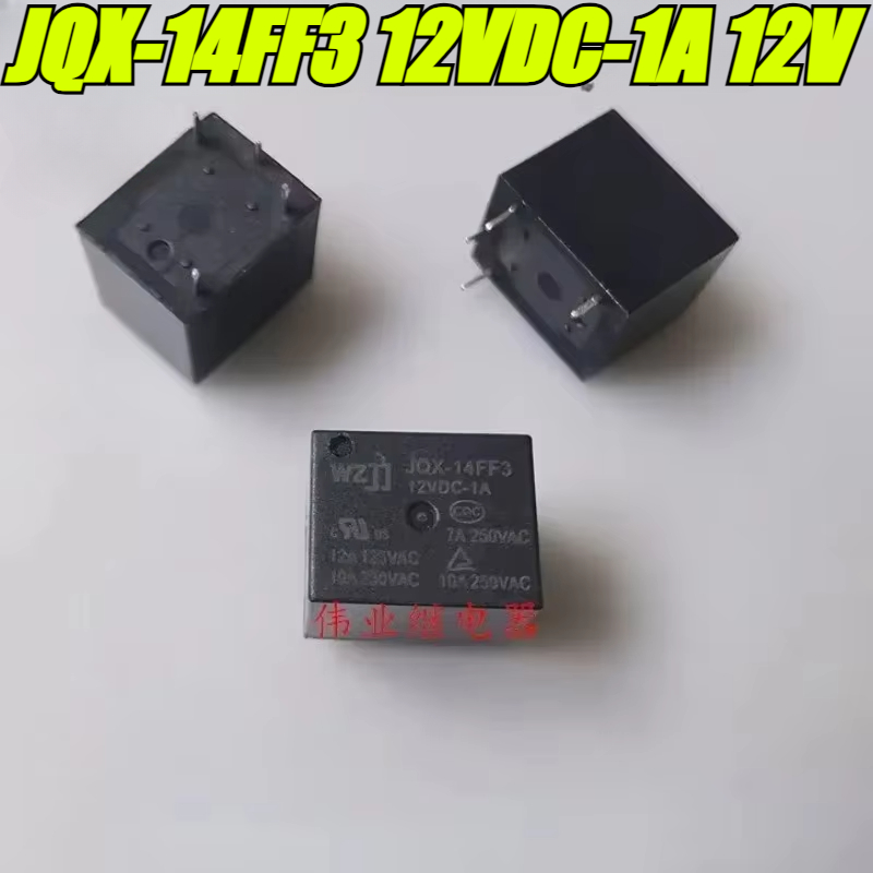 (merkeoriginal) 1 stk/parti 100%  originale ekte reléer: jqx -14 ff 3 12 vdc -1a 12v komfyrrelé 4 pinner