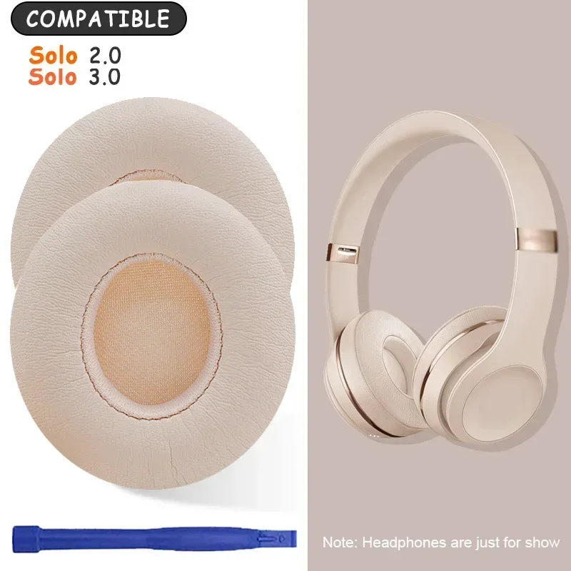 Oorkussens voor beats solo 2, solo 2 oorkussens, solo 3 koptelefoon oorkussens, oorschelpen, vervangende onderdelen 3 headset schuimrubberen kussen: Ivoor