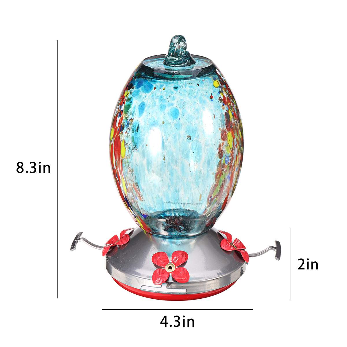 Bird Feeder Hummingbird Feeder Bird Perch For Outdoors Patio Hand Blown Glass Hummingbird Feeder