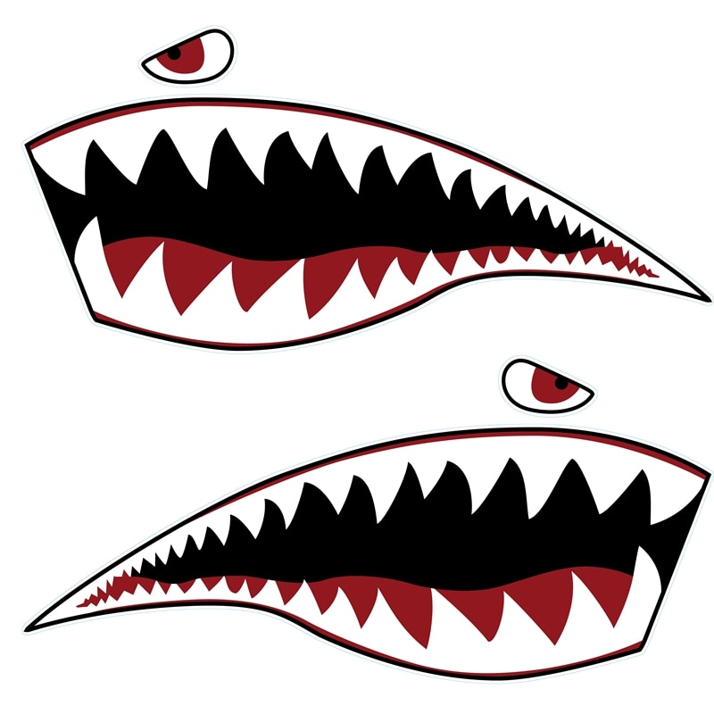 Vandtæt pvc mærkat haj tænder til kajak båd bil lastbil klistermærker