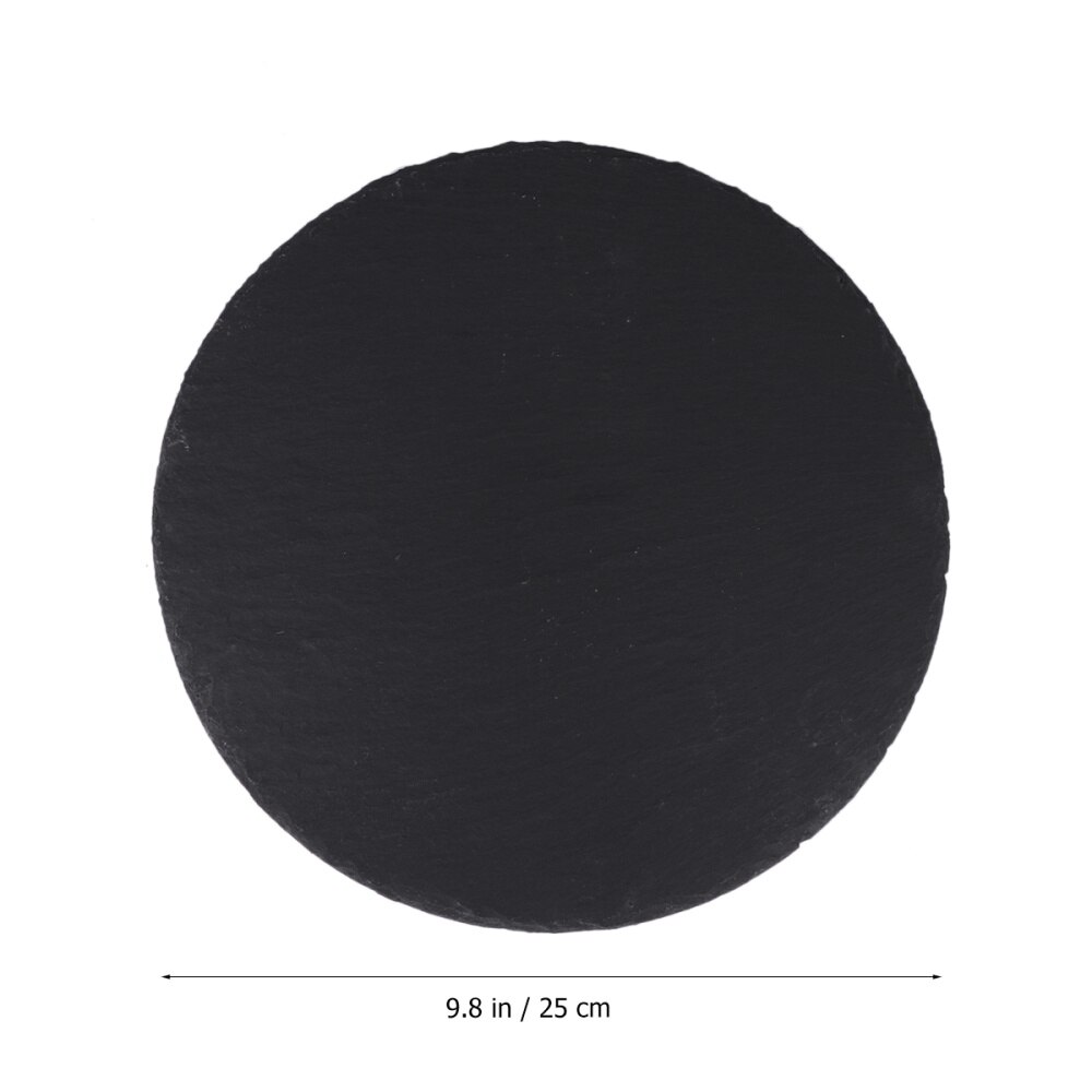 1pc naturliga skiffer tallrik restaurang biff sushi display maträtt svart slabstone grillpanna bankett tallrik serveringsrätt  (25cm runda)