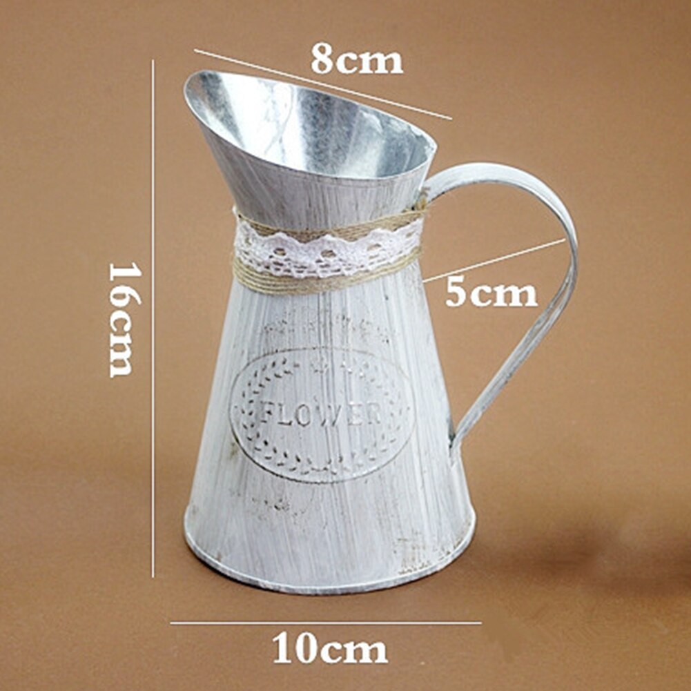 Brouette Décorative En Fer Vintage - Pot De Fleurs Petit Jardin - Dimensions Environ 31x17x14 Cm - Couleur Blanc Ou Vert