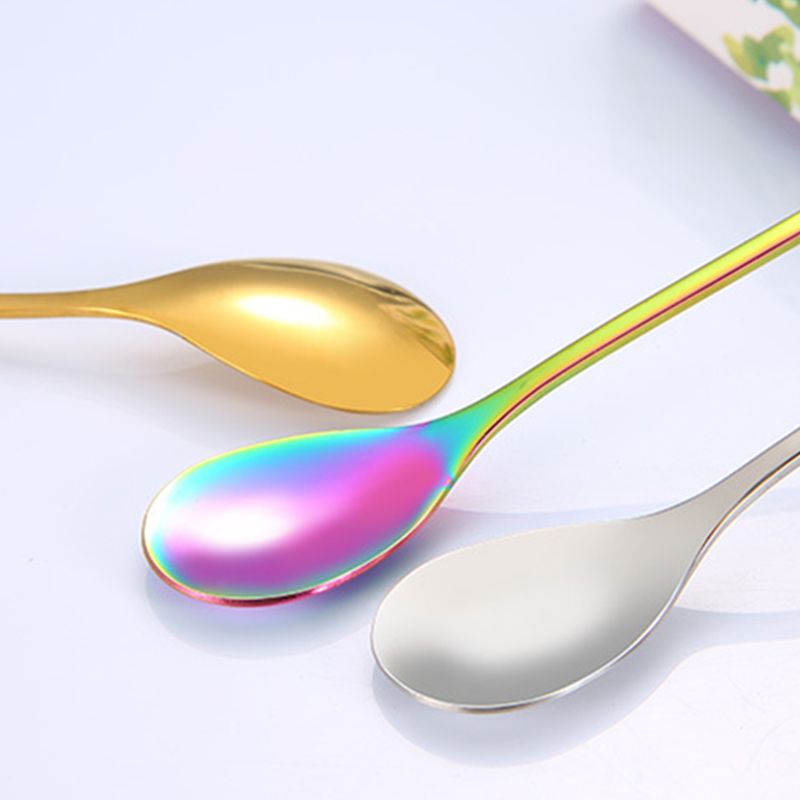 4 Pcs/Lot Mini Spoon Set 12 Cm Tiny Coffee Spoons 304 Stainless Steel Rose Wing-shaped Serving Dessert Spoon Set