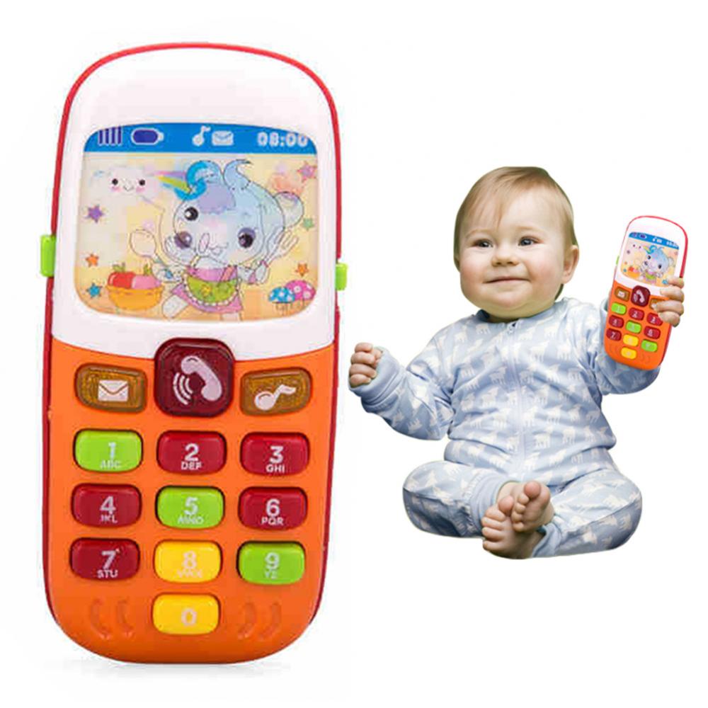 Kids simulation electronic mobile phone with music led educational children's toy children's music mobile toy