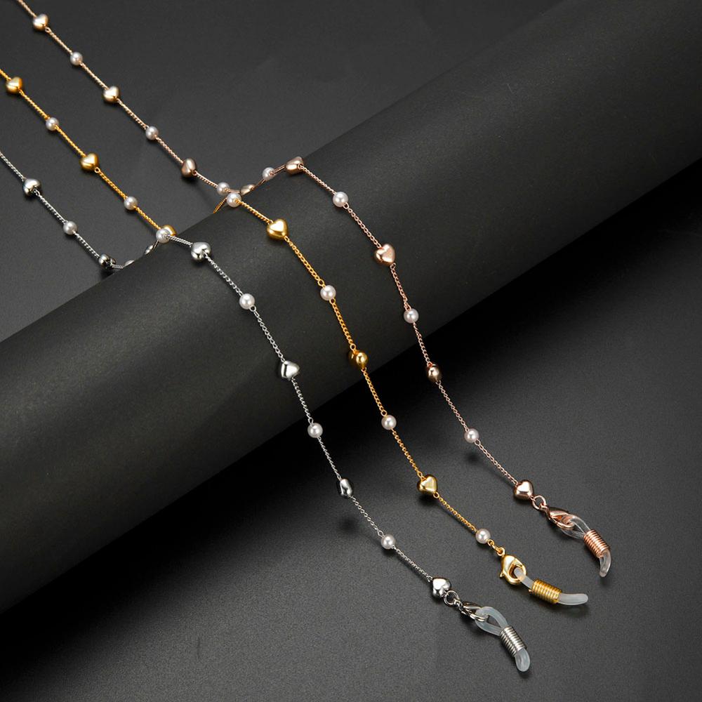 Teamer Hart Kralen Ketting Voor Masker Mode Gesimuleerde Parel Masker Ketting Hals Ketting Voor Glazen Lanyards Accessoires