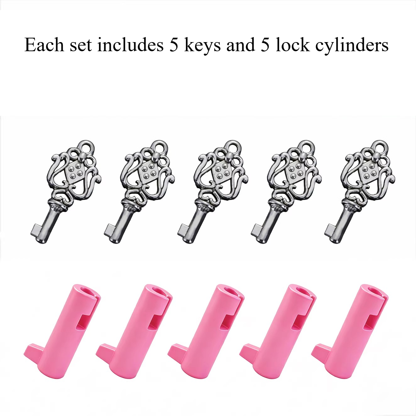 Kuisheidskooi-slotcilinder kan de beveiliging doorstaan ​​Niet-wegwerpslot Elke set bevat 5 sleutels en 5 slotcilinders SexToy 18+: Wijnrood