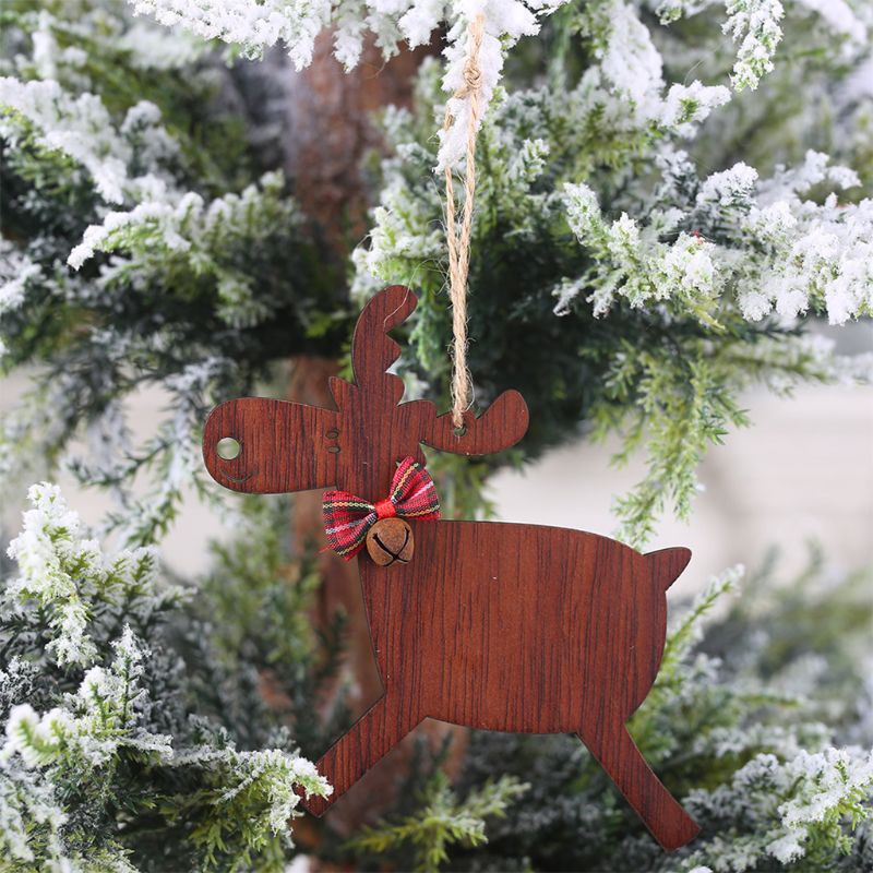 Træ jul elg hjorte ornamenter xmas træ hængende dekoration hjem vedhæng: 4