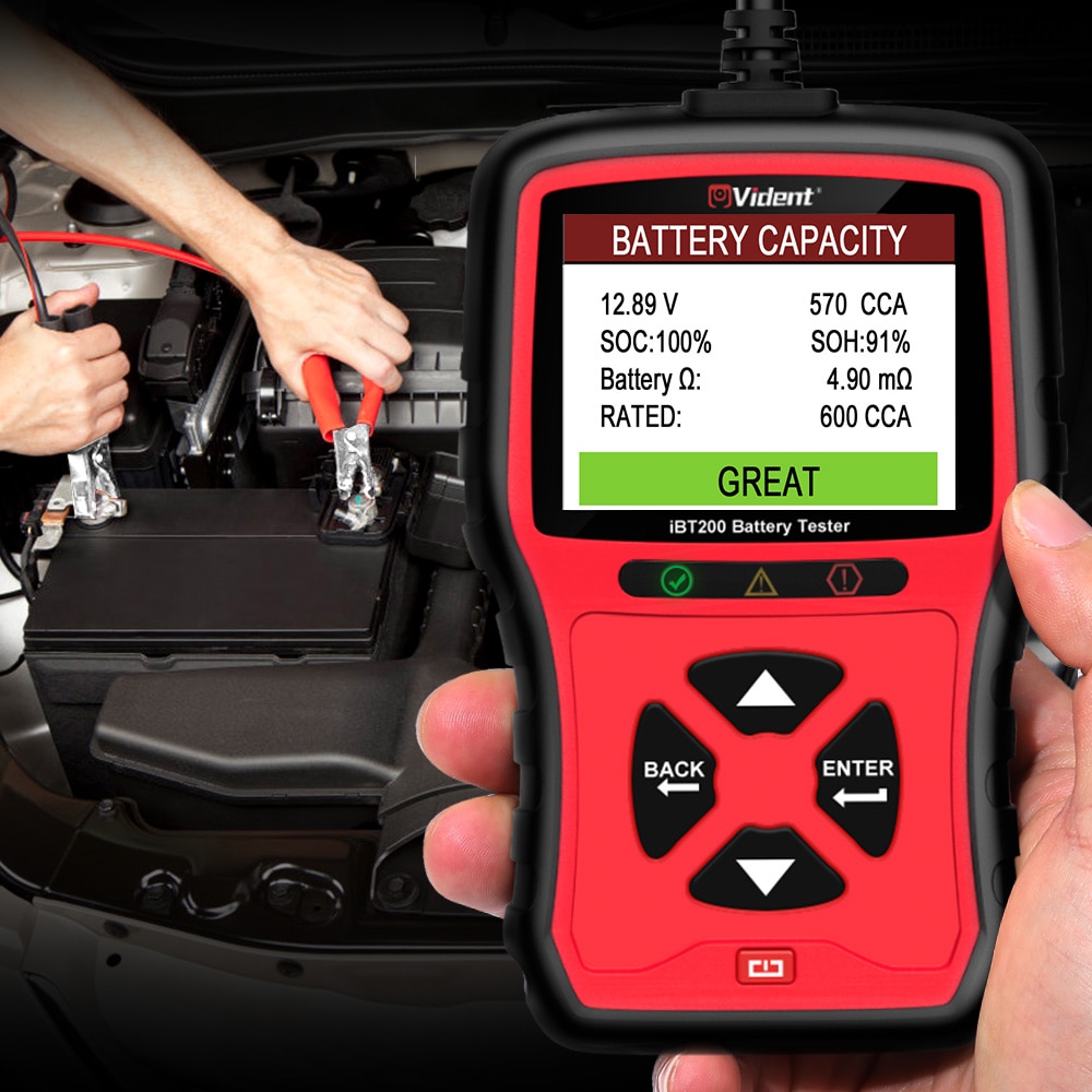 Vident IBT200 12V Auto Batterij Tester 24V Zware Vrachtwagens Lader Analyzer 100 Tot 2000 Cca Voertuig Zwengelen scanner Tool