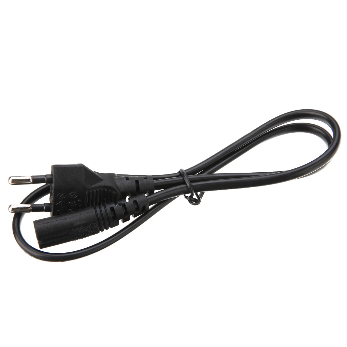 1pc Black 2ft 2-Prong Pin AC EU Power Supply Cable Cord Lead Wire For Desktop Laptop 0.6M Mayitr
