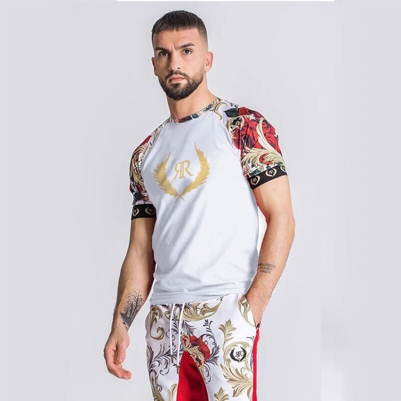 T-shirt Mannen Casual Zomer Bloemen Man Tshirt Tee Tops Streetwear Kleding Heren T-shirt Gym Fitness Mannen t-shirt