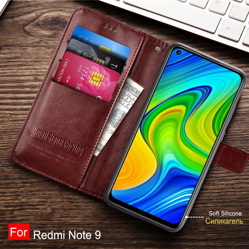 Étui portefeuille à 9 classique en cuir pour xiaomi redmi 9 9