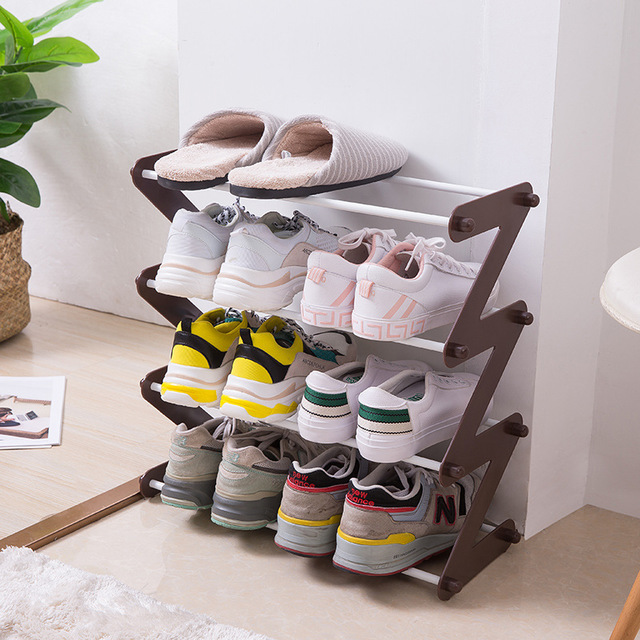 Grote schoenenrek opbergplank abs kunststof z-vorm non-woven kast organizer houder schoenen organizer standaard plank kast