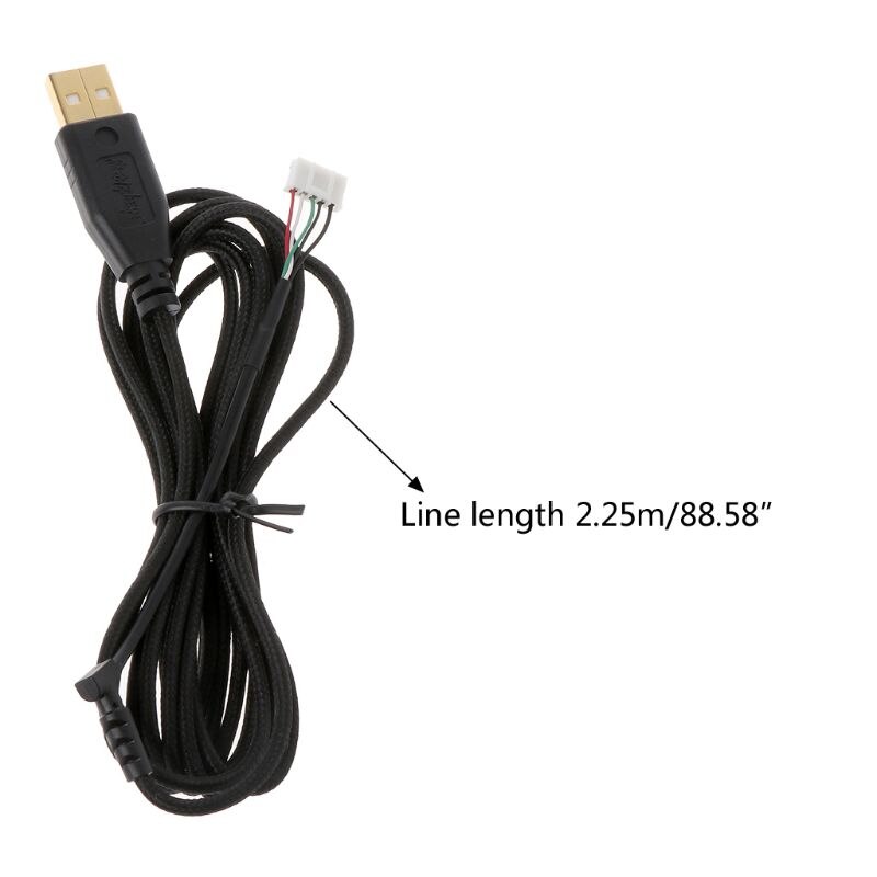 Vergulde Duurzaam Nylon Gevlochten Lijn USB Muis Kabel Vervanging Draad Voor Razer Naga Muis Vervanging Kabel