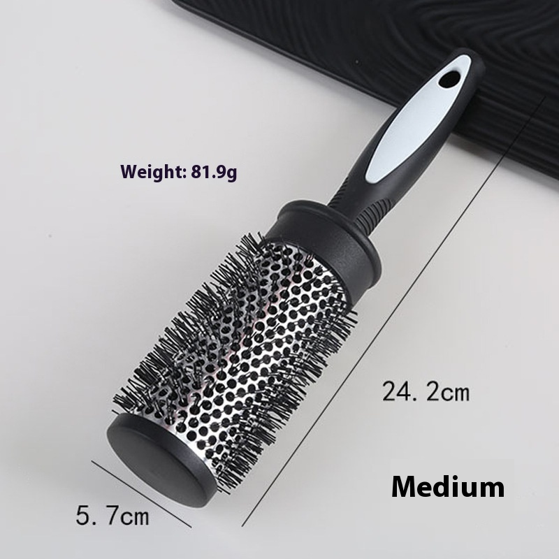 Thermisches Rundbürsten-Set mit Rutschfestem Griff, Nylonborsten, Friseur-Lockenroller, Kamm für Föhn-Styling und Volumen