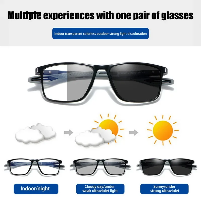 Gafas fotocromáticas deportivas para miopía, tendencia de , antiluz azul, gafas de visión cercana, gafas de protección solar anticolisión para exteriores