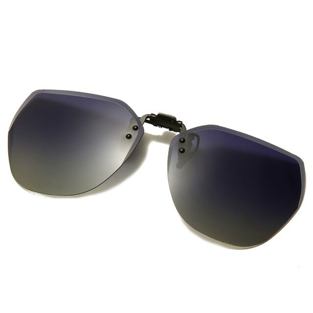 Polarized Clip On Sunglasses Men Women Flip Up Sunglasses Photochromic Driving Glasses Mirrored Sunglasses Night Vision Goggle: Gradient Blue
