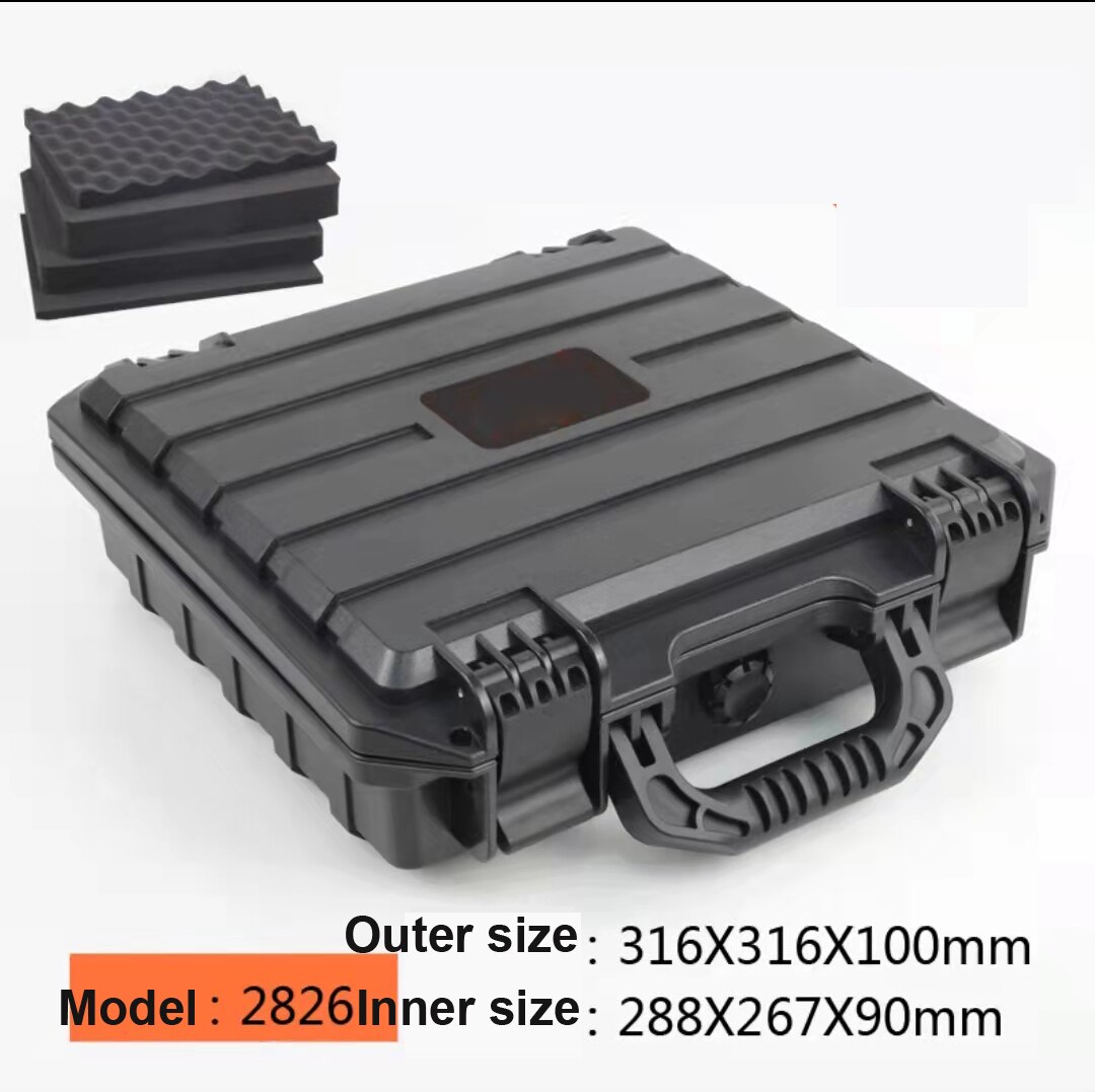 Veiligheid Instrument Gereedschapskist Beschermende Waterdichte Shockproof Toolbox Verzegelde Tool Case Slagvast Koffer Met Spons: Model 2826
