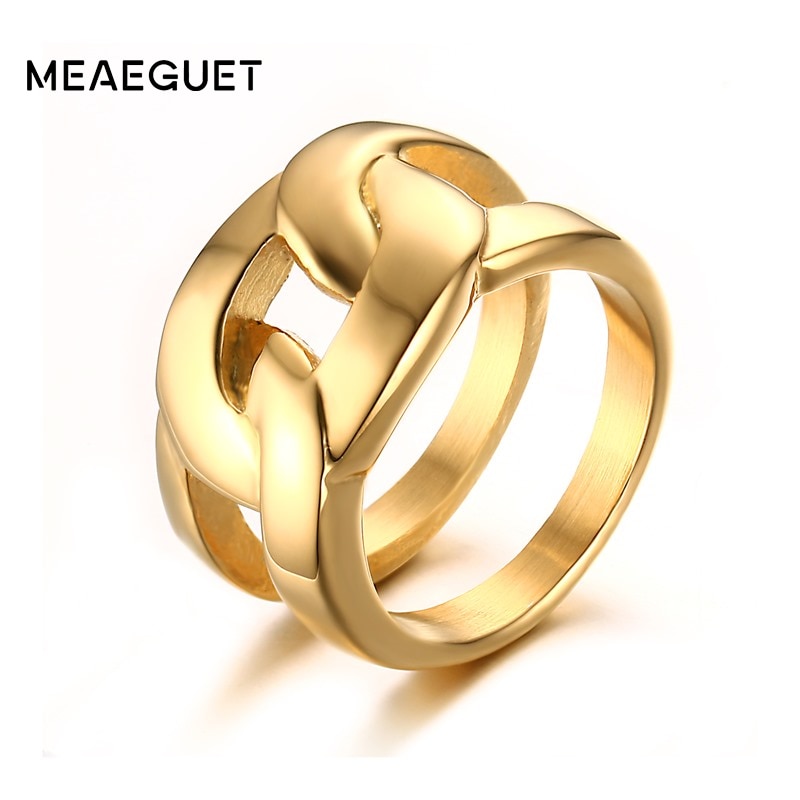 Meaeguet Bijoux Grote Bruiloft Engagement Ring Rvs Club Party Ringen Voor Vrouwen Sieraden Amerikaanse Maat 6-9
