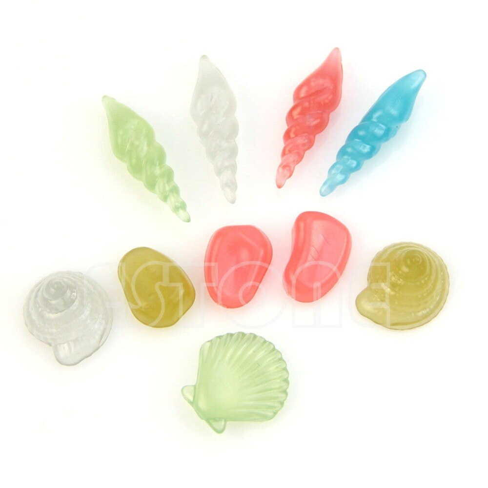 10 st glöd i mörkret lysande stensnäcka havssnäckor akvarium akvarium inredning