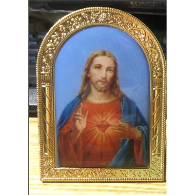 Europæisk stil bue af den hellige skærm dekoration jesus religiøse mentale ikon boligdekoration jul: Guld b