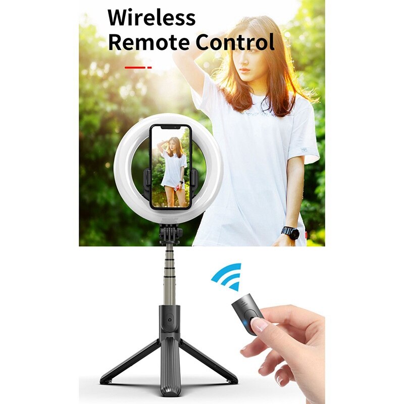 Orsda Bluetooth Selfie Stick Tripod - Integrated Fill Light LED Ring - Extendable 90cm - for Smartphones