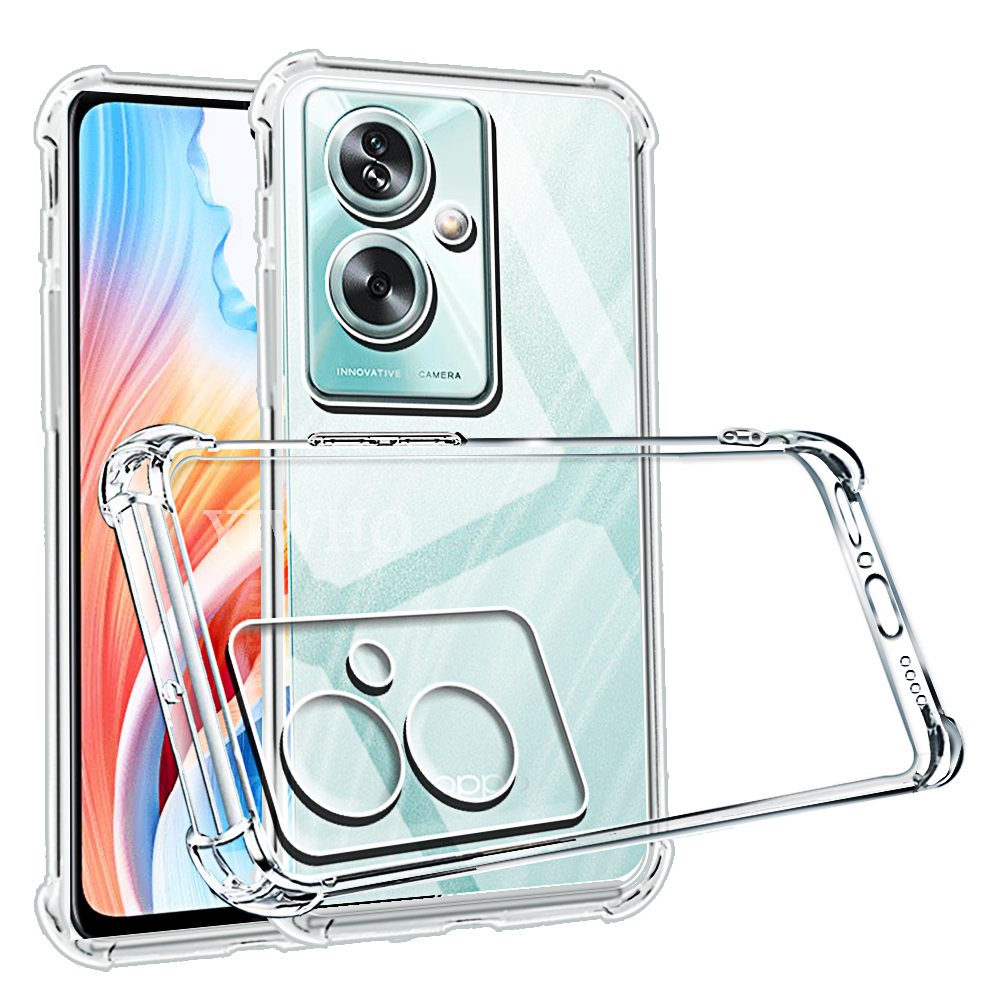 Coque de téléphone antichoc pour Oppo A79 A98 5G A78 A58 A38 A18 4G A53 A53s A52 A72 A17, coque arrière transparente en Silicone souple TPU