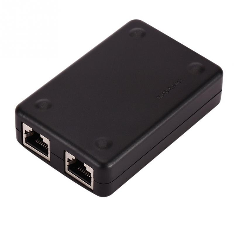 Enchufe y Play Internet Mini Hub interruptor de red estable portátil LAN CAT Selector interno externo hogar Oficina escritorio 2 puertos