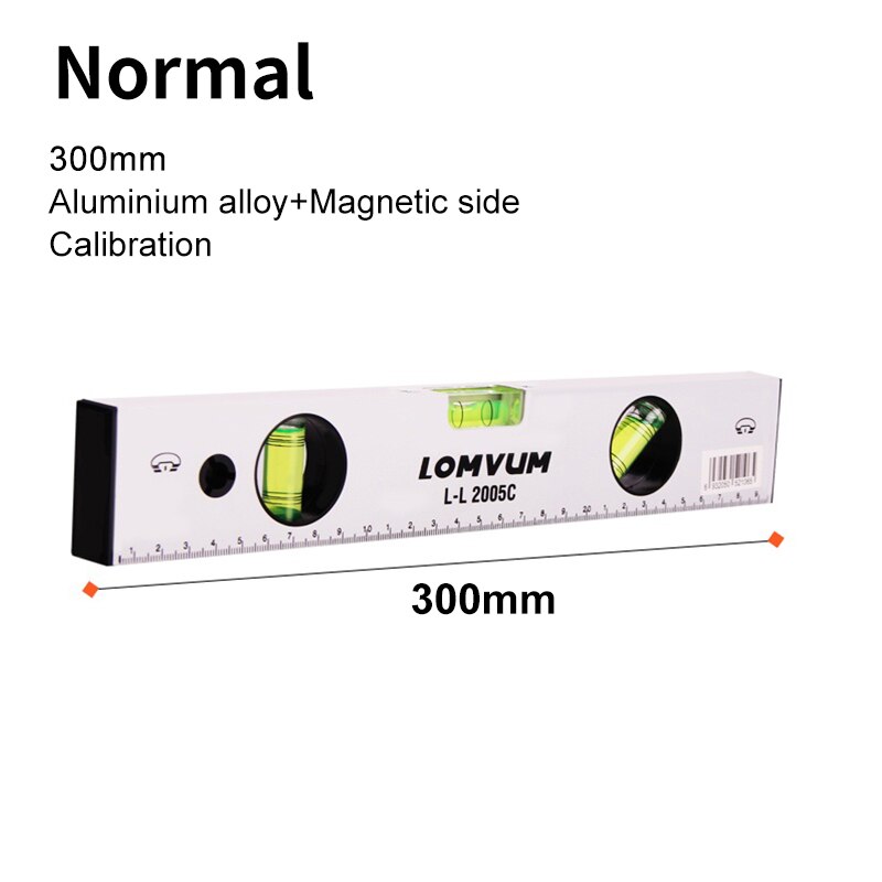 Lomvum spak linjal mätning hög precision vattenpass magnetisk linjal rosttät bubblor mätinstrument precision: Normal 300mm