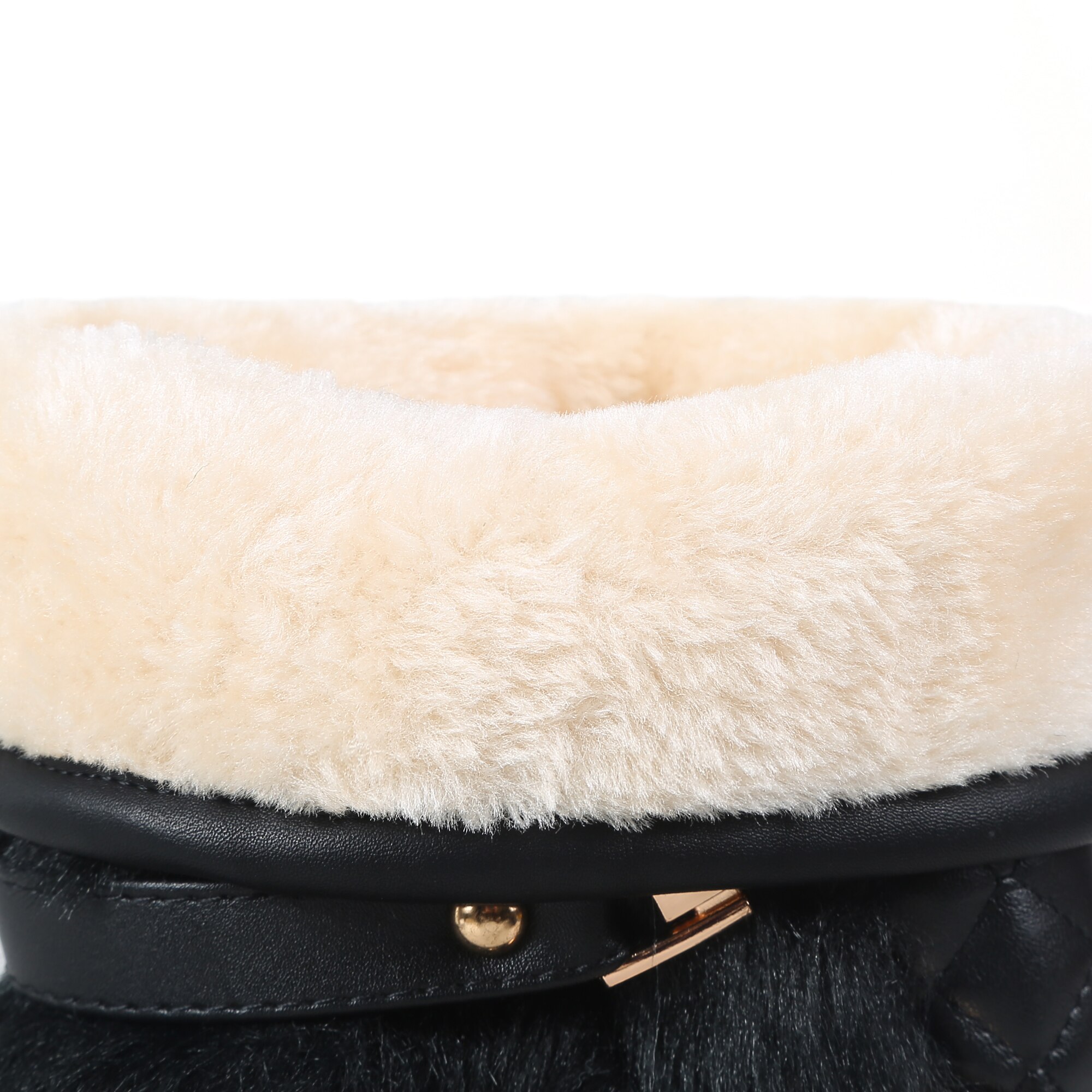 Bottes de neige avec strass pour femme, chaussures chaudes en fourrure épaisse, mi-mollet, , k879