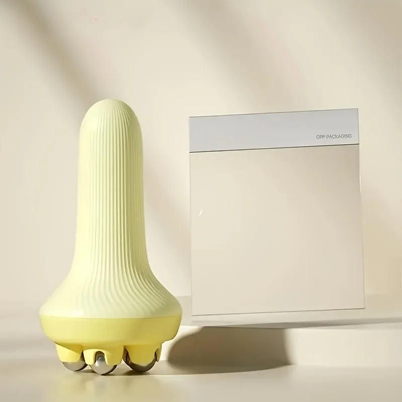 Draagbare Roller Massager Opp Pakket Vijf-Ball Buik Binnenbeen Rug Meridiaan Borstelgereedschap Full Body Roller Massager: YELLOW