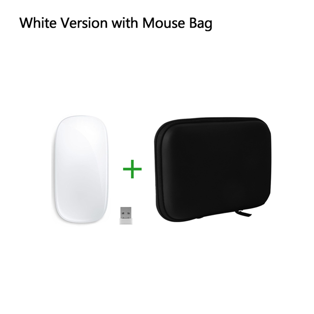 Chyi 2.4Ghz Usb Draadloze Muis Magic Arc Touch Mause 1600Dpi Ultradunne Mute Muizen Voor Imac Windows desktop Pc Laptop Kantoor: White Mouse with Bag