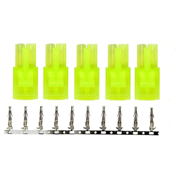 5/10 Pairs Mini Tamiya Style Battery Connectors Plugs Male And Female Plug Sets with Nickle Pins for RC Hobby Car Boat Plane: 5 male