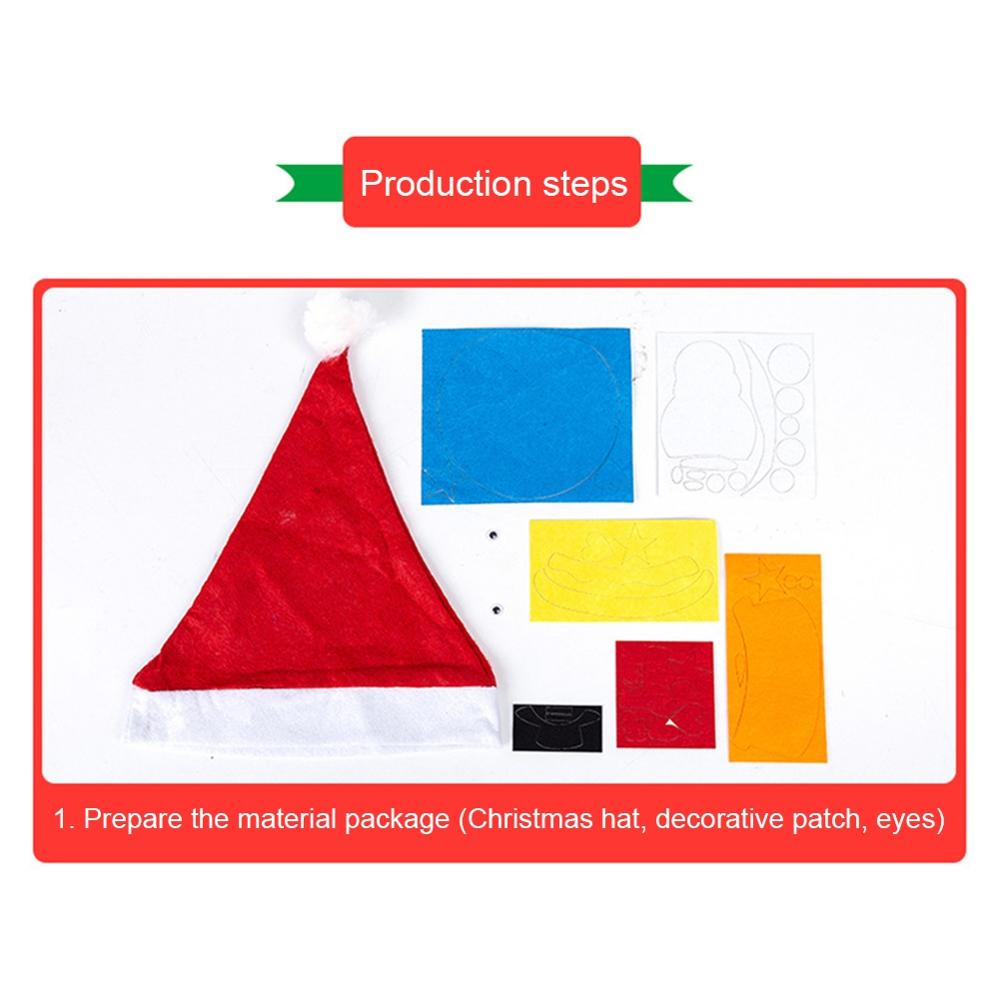 Christmas Hat DIY Kit Cute Christmas Hat Diy Handmade Interactive Production Family Christmas Activity Toys Various Patterns