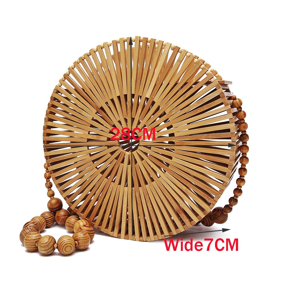 Borse a tracolla nuove da donna borsa a tracolla regalo in bambù intrecciata a mano borsa da spiaggia in bambù per il tempo libero borsa diagonale intrecciata rotonda creativa