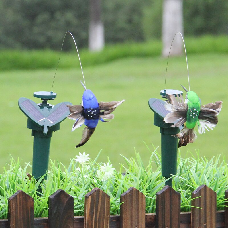 1 stücke Kreative Solar- Auto Fliegen Kolibri Künstliche Feder Farbe Simulierte VöGel drinnen draussen Garten Dekoration Ornament