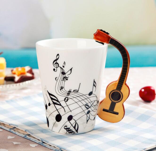 Musik violinstil gitarr keramisk mugg kaffe te mjölk stavkoppar med handtag kaffemugg nyhet: Stil 5