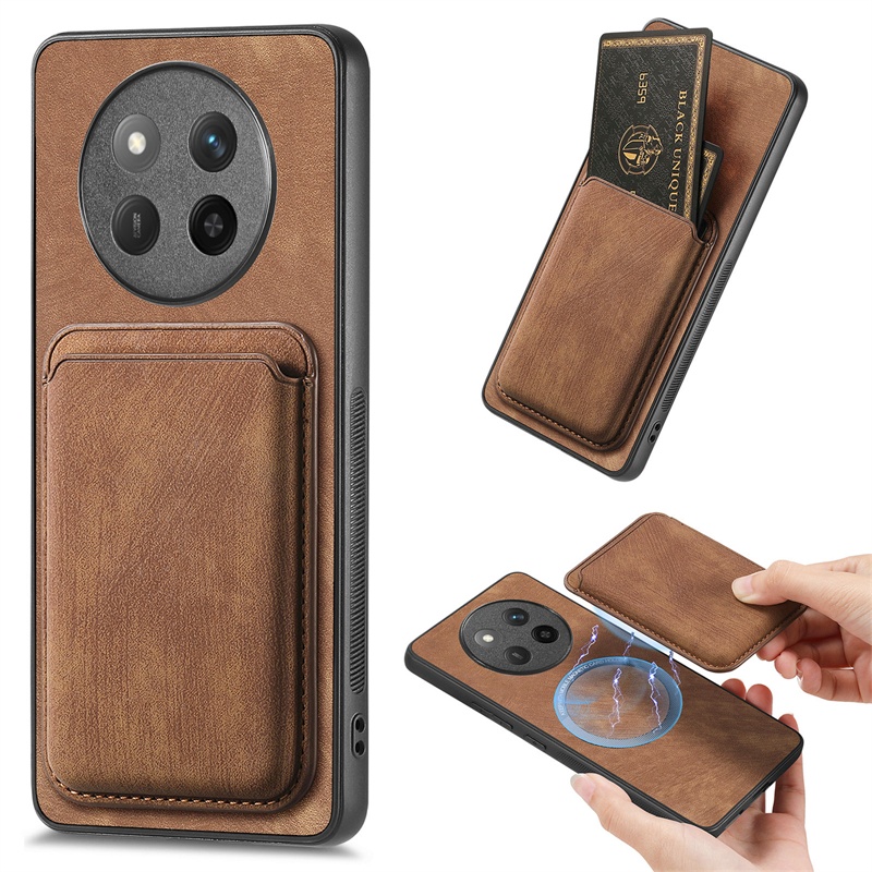 Para Honor Magic7 Lite 5G Funda de cuero de lujo Funda tipo billetera magnética para Honor Magic 7 Lite Funda con ranura para tarjetero desmontable